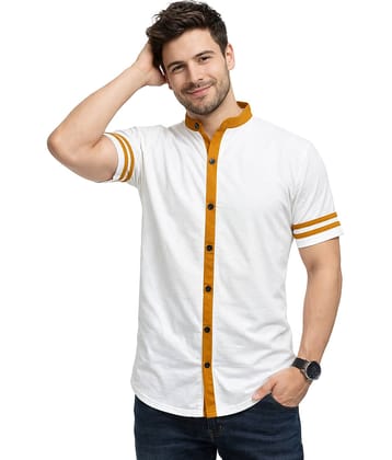 Tfurnish Cotton Blend Regular Fit Solids Half Sleeves Men's Casual Shirt - Blue ( Pack of 1 )