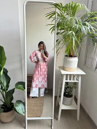 Modal Cotton Kurti - Peach-Peach / cotton / S
