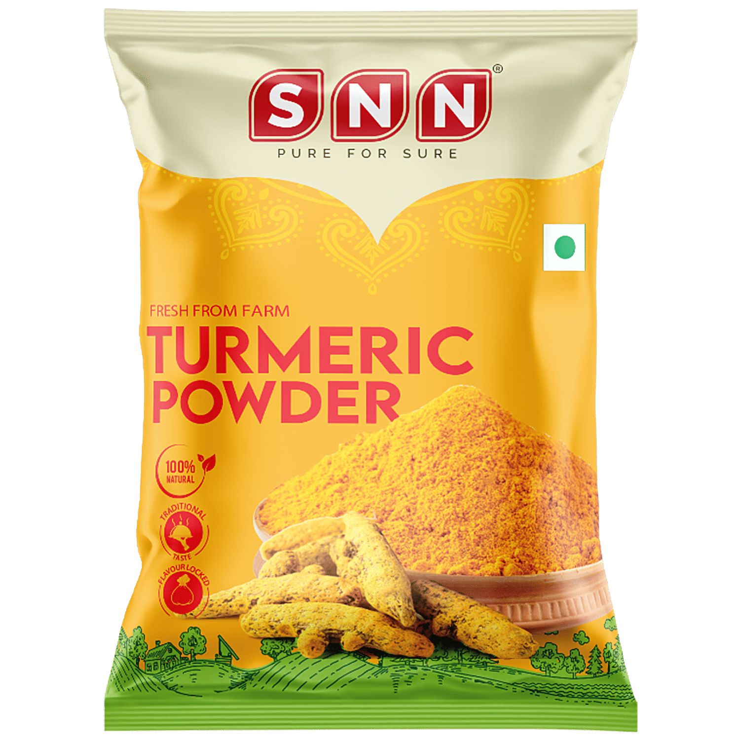 SNN Turmeric Powder - Flavourful & Rich Aroma, 100% Natural, 100 g Pouch