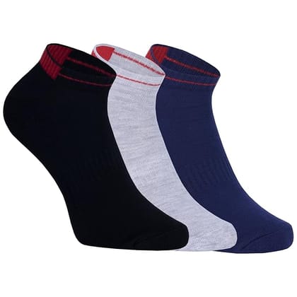 USOXO Men's Socks I Mesh Design Comfort Stylish ultra-feel Cushioned Made with Combed Cotton Ankle Length I Comfortable Free Size Sock for Every Day - Set of 3 Multicolour