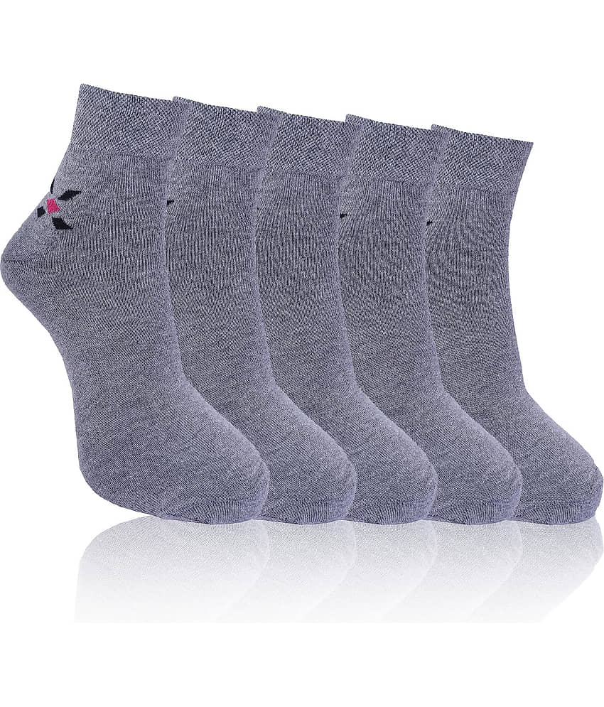 Dollar - Cotton Men's Solid Navy Blue Ankle Length Socks ( Pack of 5 )