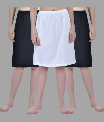 AIMLY Black Cotton Women's Straight Skirt ( Pack of 3 )