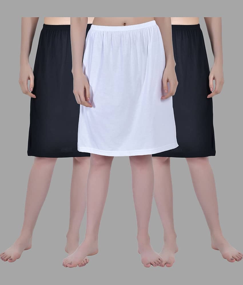 AIMLY Black Cotton Women's Straight Skirt ( Pack of 3 )