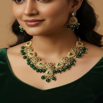 meenakari kundan neacklase