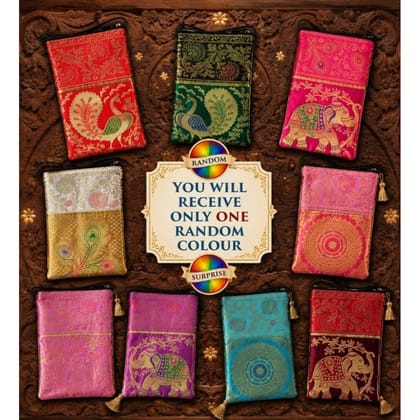 Banarasi Brocade Mobile Sling Purse – Random Colour (Single Piece) Banarasi Brocade Mobile Sling Purse – Random Colour (Single Piece)