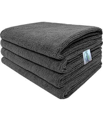 SOFTSPUN Microfiber Cloth 40x60 Cms, 4 Piece Towel Set, 340 GSM (Grey) Multi-Purpose Super Soft Absorbent Cleaning Towels for Home, Kitchen, Car, Cleans & Polishes Everything in Your Home.