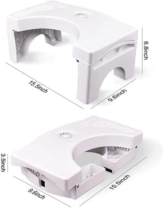 Comfortable Sturdy Squat Toilet Foot Step Stool Women's Plastic Anti-Slip Stool for Western Toilet Scientific Angle, Potty Training Foot Supporter for Kids and Adults Stool (White, Pre-assembled)assorted colour