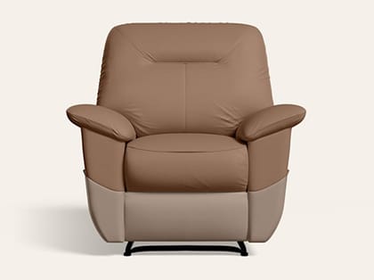 Nurest Manual 1 Seater Fabric Recliner with USB Port (3-Years Warranty, Tan and Peanut)