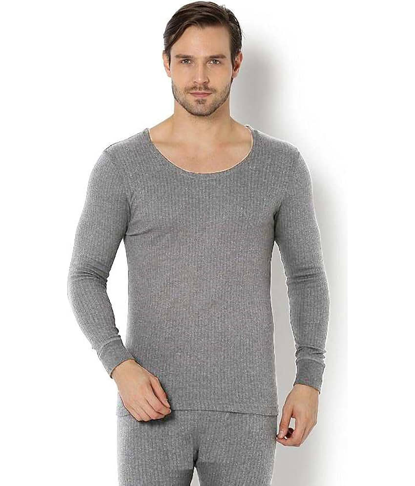 CAT BUNNY Pack of 1 Woollen Thermal Sets For Men's ( Light Grey )