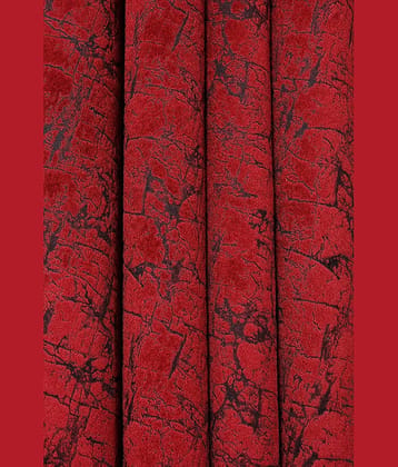 Kraftiq Homes Abstract Room Darkening Eyelet Curtain 5 ft ( Pack of 1 ) - Maroon