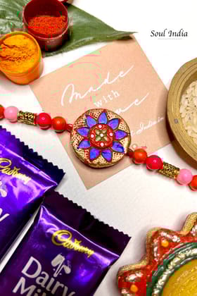 Handmade Terracotta RAKHI Gift Set- Multi