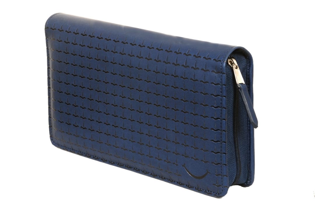 Sukeshcraft Multiple Cheque Book Holder | Original PU Holds Upto 8 Cheque Books, Soft Blue