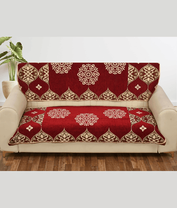 FURNISHING HUT 3 Seater Chenille Sofa Cover ( Pack of 1 )