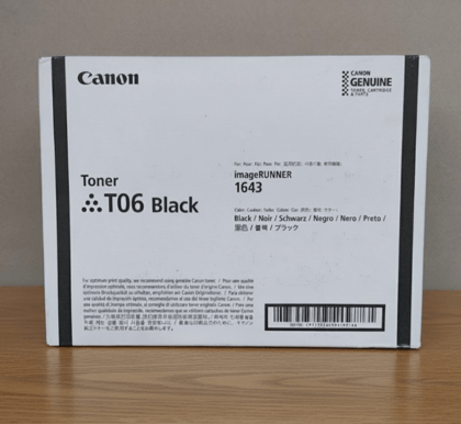 Canon T06 Black Original Toner Cartridge for imageRUNNER IR1643, IR1643i, IR1643iF, IR1643P