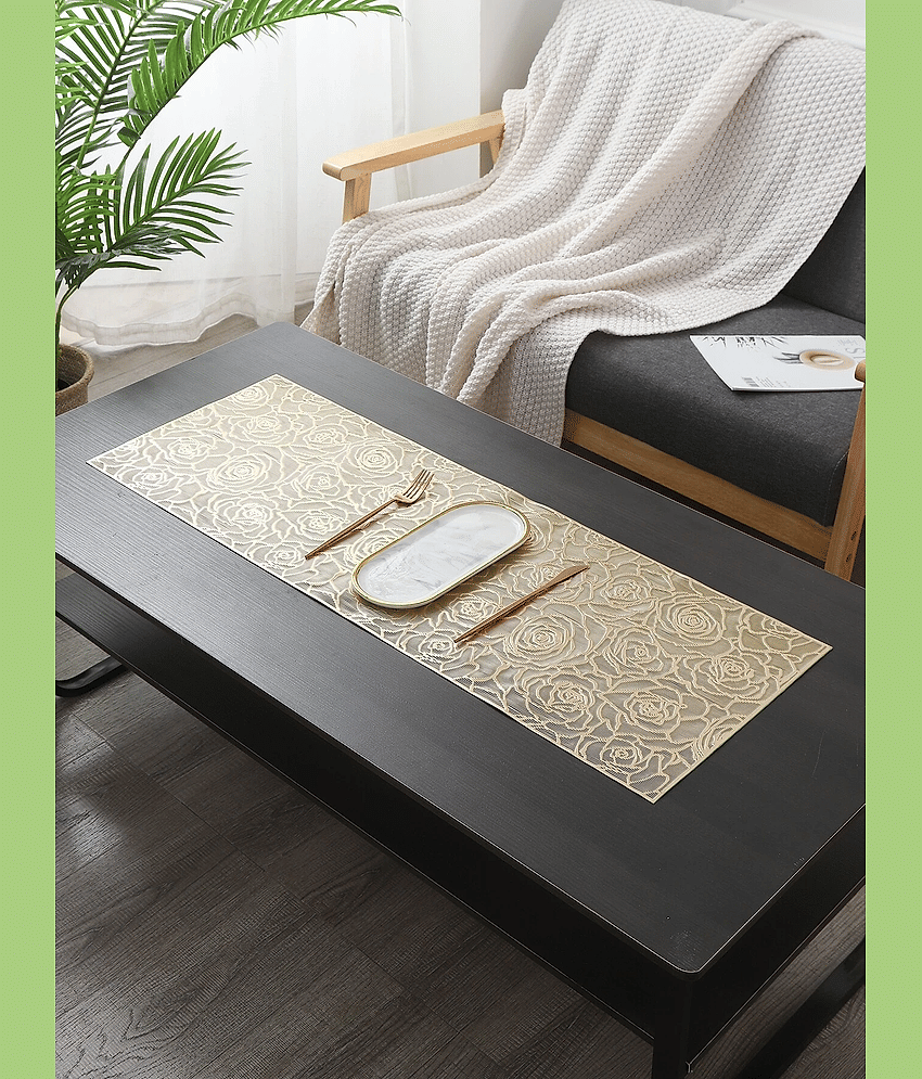 PVC 4 Seater Table Runner ( 92 cm x 33 cm ) Single - Gold