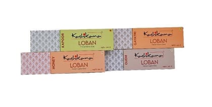 Kashikana Loban  Aggarbatti 100gm x 4 Boxes( KAPOOR, GAYATRI, OUDH,HONEY )