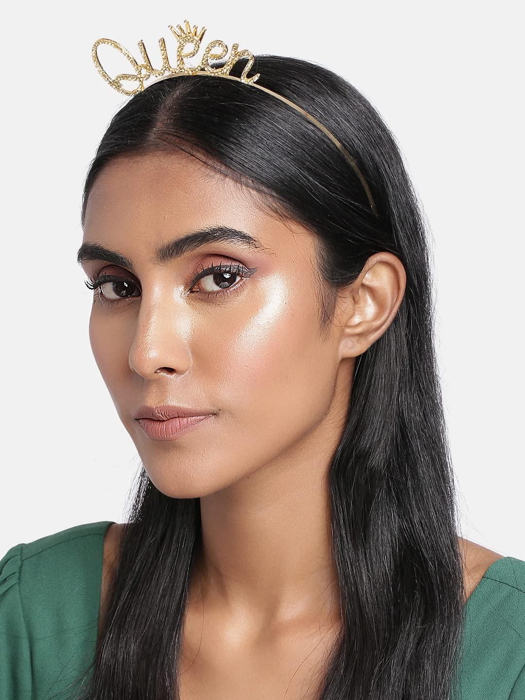 Women Gold-Toned Embellished Queen Hairband