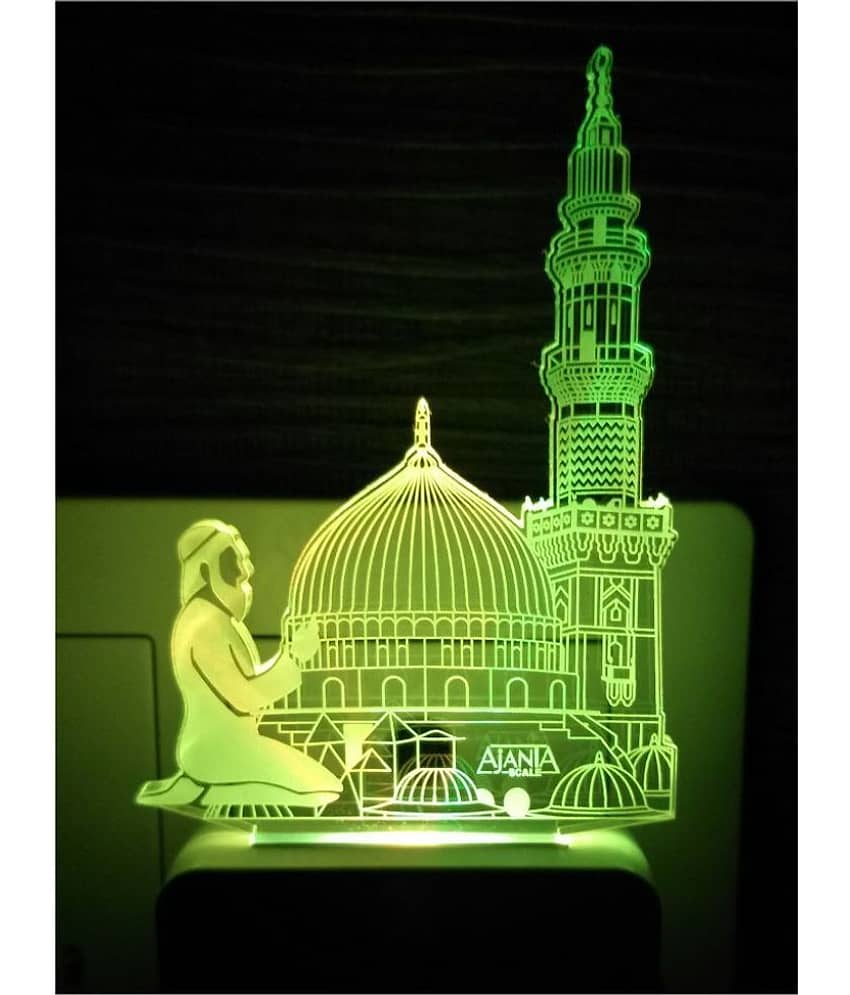 SUPER AJANTA Ajanta Macca Madina Islamic code 2109 3D Night Lamp Multi - Pack of 1