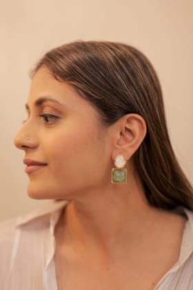 Ocean Mist Earrings-STAINLESS STEEL / MINT