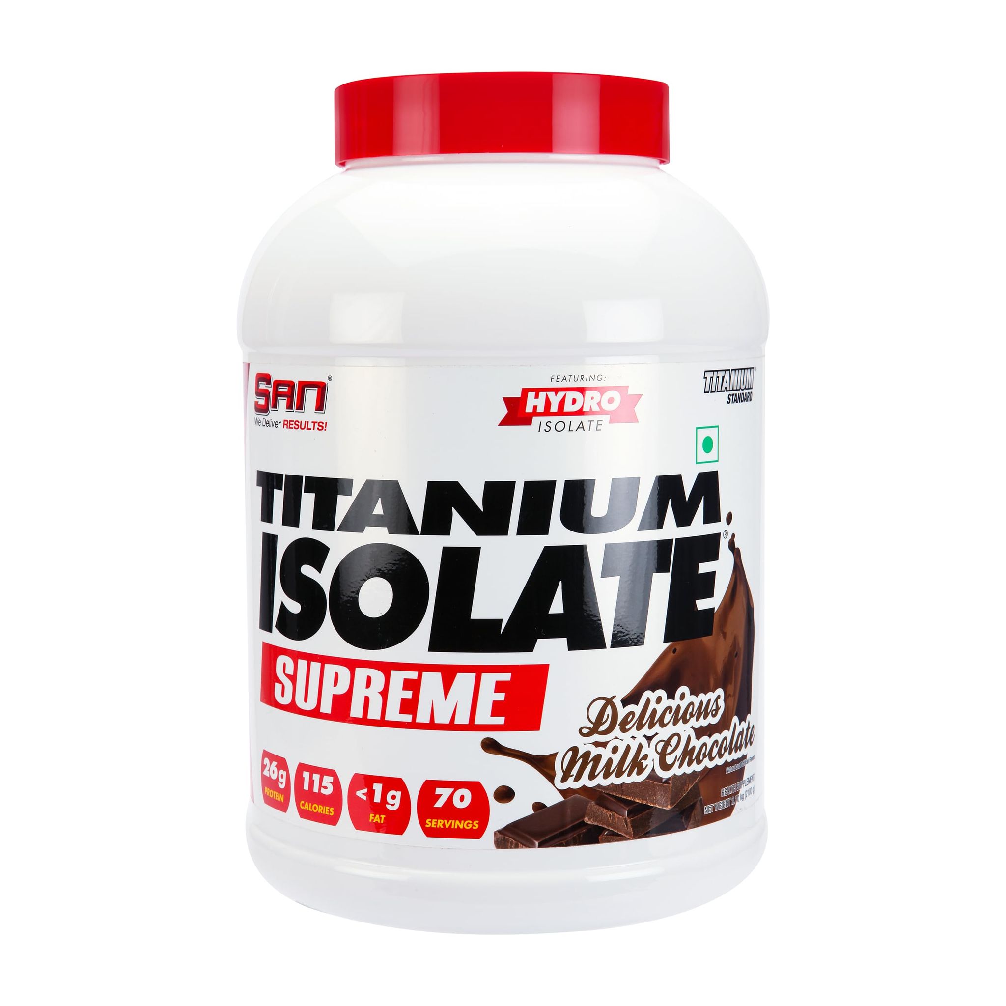 San Nutrition Titanium Isolate Supreme | Whey Protein Powder | 26g protein | Hydrolyzed Whey Protein Isolate |