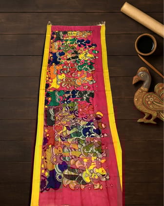 Syaahi Mangalagiri Silk Sweet Pink Dupatta