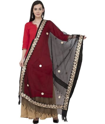 A R Silk Black Organza Hand Embroidered Dupatta