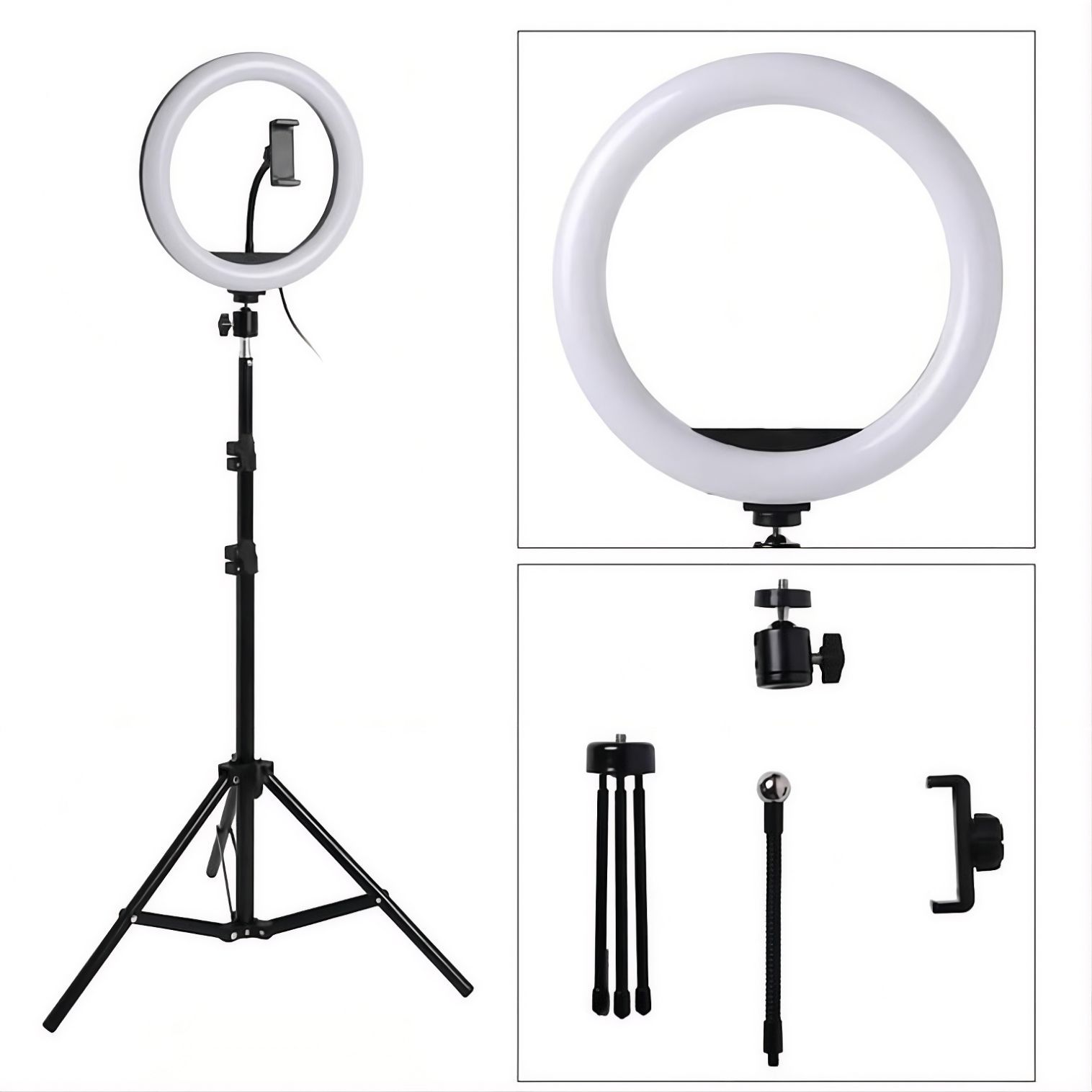Ring Fill Light 12 Inches with Stand, Temperature, USB Powered (HX-260)