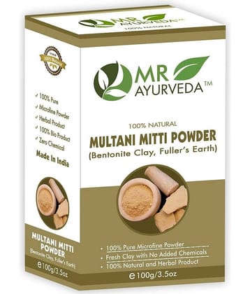 MR Ayurveda 100% Organic Multani Mitti Powder Face Pack Masks 100 gm