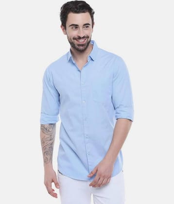 Makhanchor - Light Blue Cotton Regular Fit Men's Formal Shirt ( Pack of 1 )