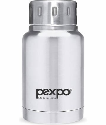 Pexpo 160ml 24 Hrs Hot and Cold Flask, Cameo Vacuum insulated Bottle (Pack of 1, Black )