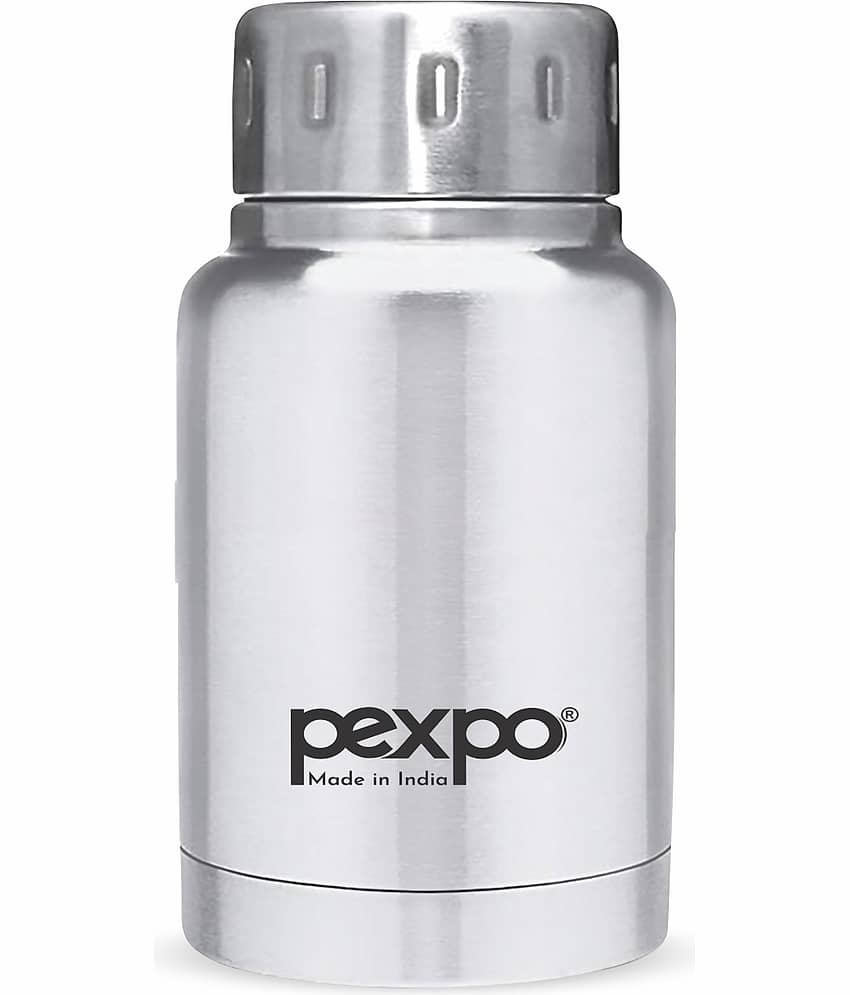 Pexpo 160ml 24 Hrs Hot and Cold Flask, Cameo Vacuum insulated Bottle (Pack of 1, Black )