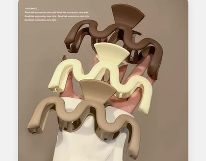 Zig Zag Big Claw Clutcher | Hair Clutcher-Brown
