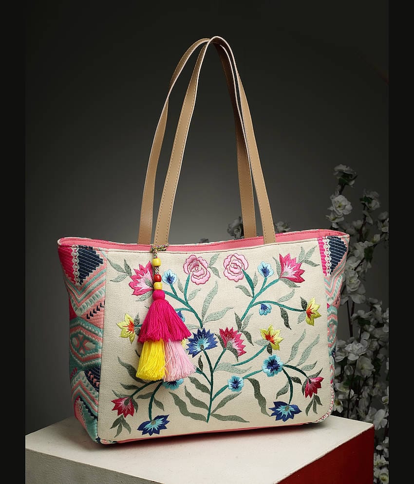 Anekaant Tote Bag Cotton Set of 1 ( Off White )