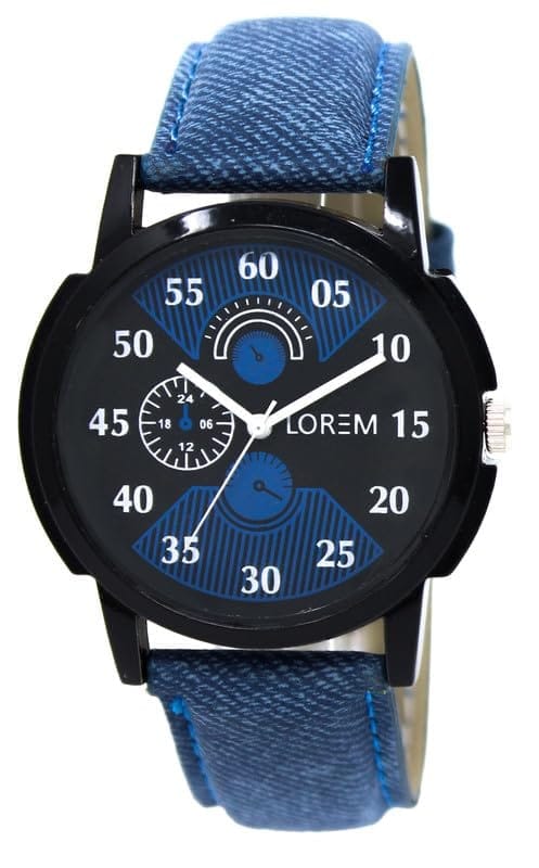 LOREM Multicolor Denim Look Analog Watch for Men LR02-UF
