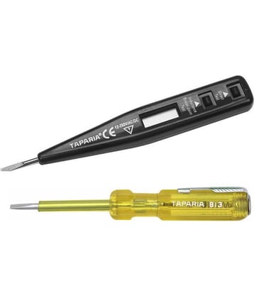 Taparia Set of 2 Hand Tool Combo ( Digital Tester (MDT 82)/Screwdriver cum line tester Yellow(813-814)