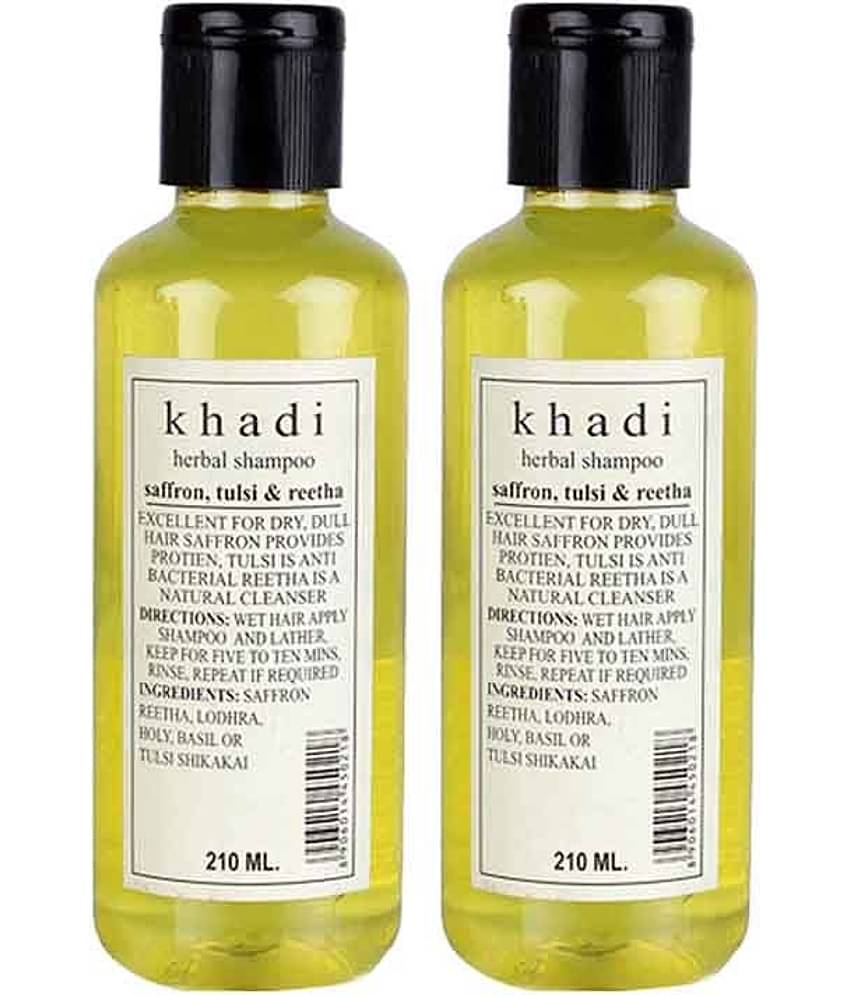 Khadi Saffron, Tulsi And Reetha Shampoo (pack Of 2) 210ml Eaach