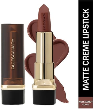 FACES CANADA Comfy Matte Creme Lipstick - Nuts About You 13, 4.2g | Smooth Creamy Matte Finish
