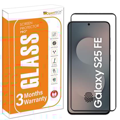 OpenTech® Military-Grade Gorilla Tempered Glass Screen Protector Compatible for Samsung Galaxy S25 FE 5G with Edge to Edge Coverage - Case Friendly, Anti-scratch and Bubble free installation kit OpenTech® Military-Grade Gorilla Tempered Glass Screen Prot