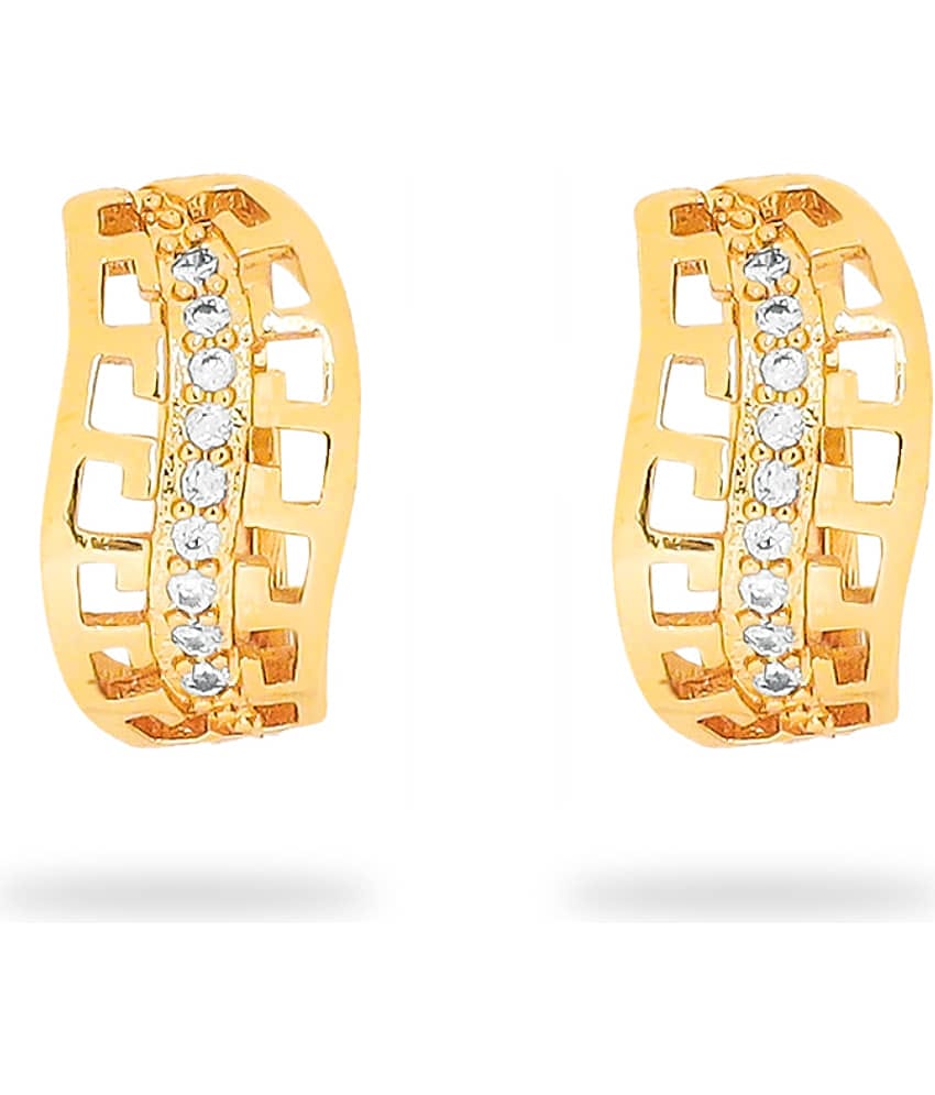 LUV FASHION Golden Huggies Earrings ( Pack of 1 )