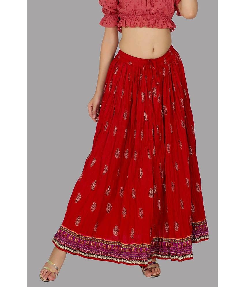 FABRR Maroon Cotton Women's A-Line Skirt ( Pack of 1 )