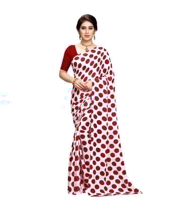 Generic Women's Georgette Saree (W.Red, 5 - 6 Mtrs)