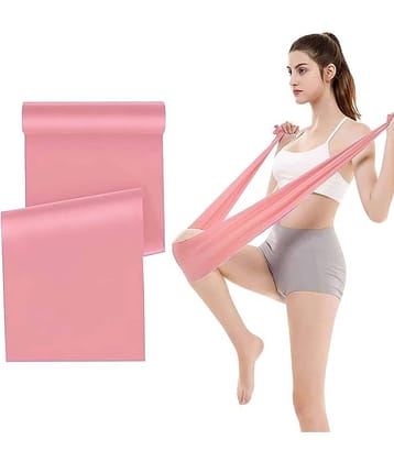 Thera band Yellow Thin/Light Resistance Latex Free Exercise Band 6 Feet(Length) x 4 Inches(Width), Pack of 1 Pink