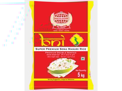 BNI Super Premium Sona Masuri Raw Rice 1.5 Years aged - 5 Kilogram