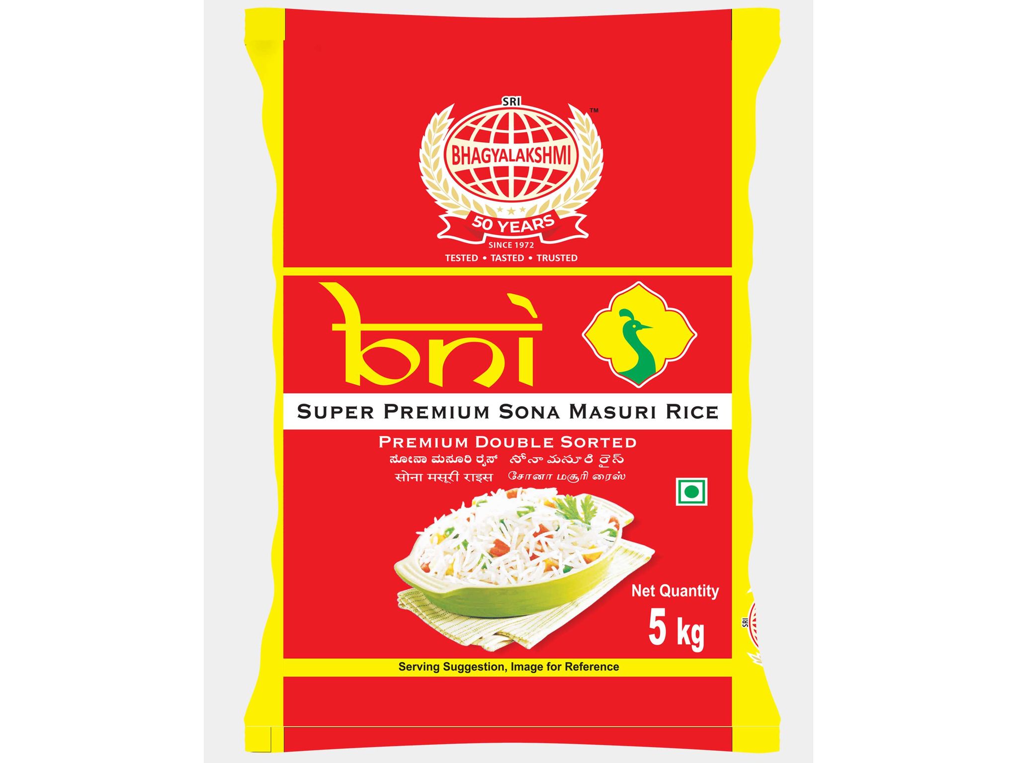 BNI Super Premium Sona Masuri Raw Rice 1.5 Years aged - 5 Kilogram