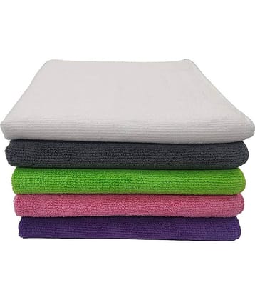 SOFTSPUN Microfiber Cloth - 5 pcs - 40x40 cms - 340 GSM Multicolor - Thick Lint & Streak-Free Multipurpose Cloths - Automotive Microfibre Towels for Car Bike Cleaning Polishing Washing & Detailing