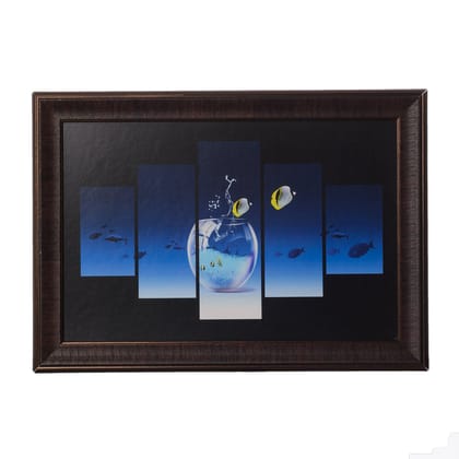 Fish Pond 5 Cut Design Satin Matt Texture UV Art Painting