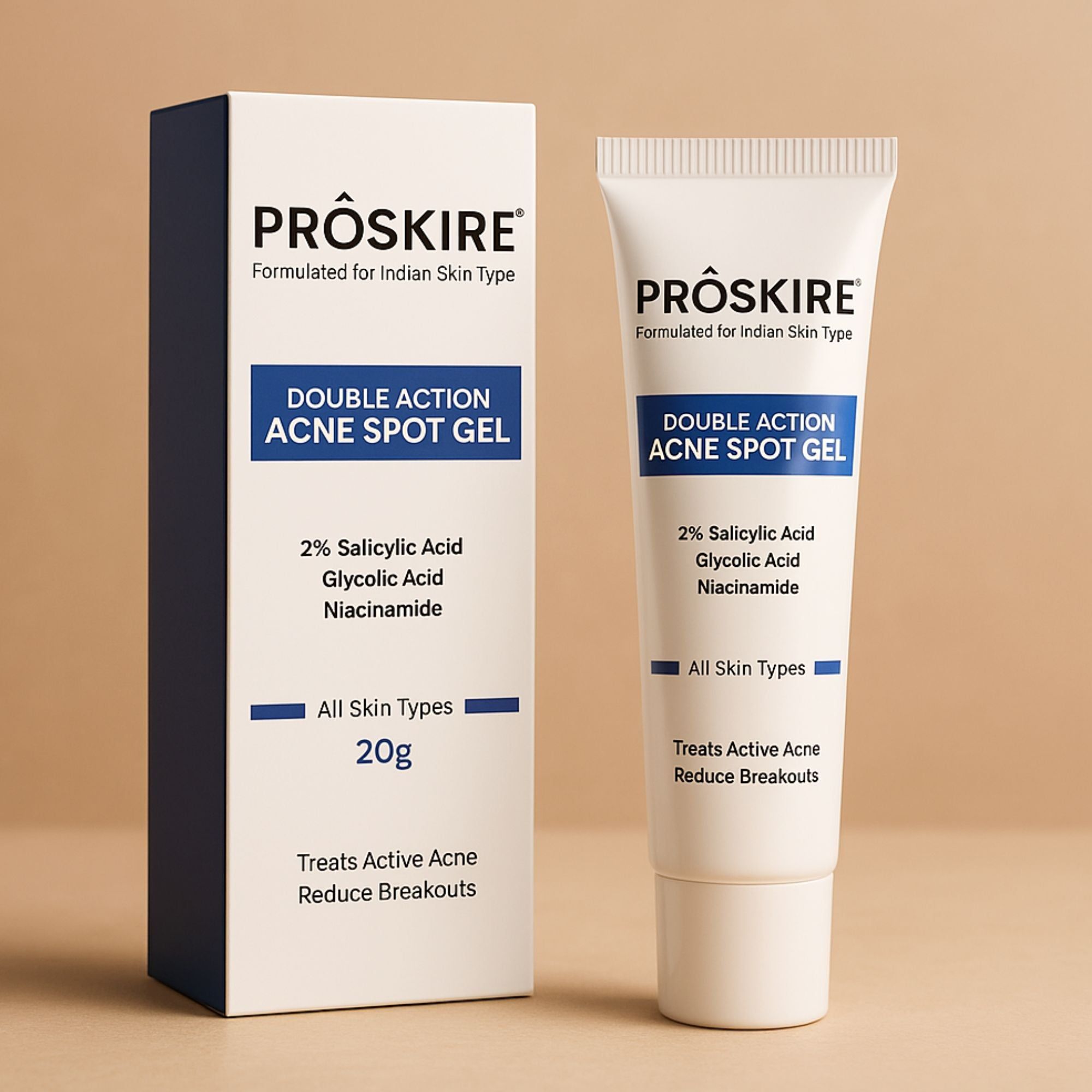 Proskire Double Action Acne Spot Gel Treatment for Acne & All Breakouts