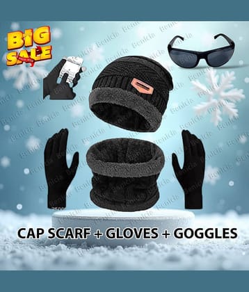 Benicia Black Woollen Women's Cap ( Pack of 1 )