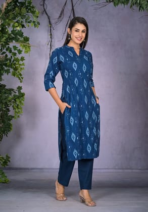 Pure cotton printed kurta pant set-3XL