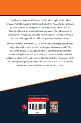 Bhartiya Sakshya Adhiniyam 2023 With a Comparative Study of Bharatiya Sakshya Adhiniyam 2023 & Indian Evidence Act 1872